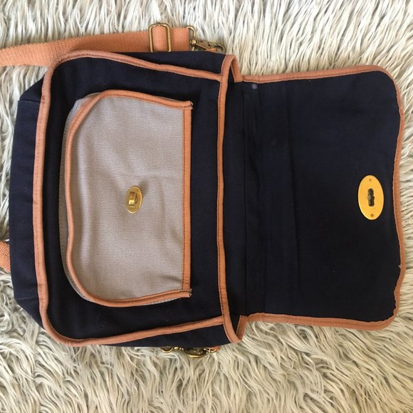 FOSSIL canvas leather messenger portfolio brief - Picture 4 of 11